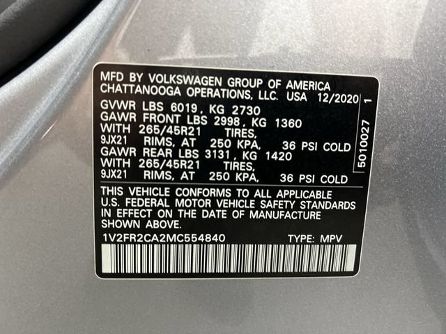 2021 Volkswagen Atlas 3.6L V6 SEL Premium R-Line
