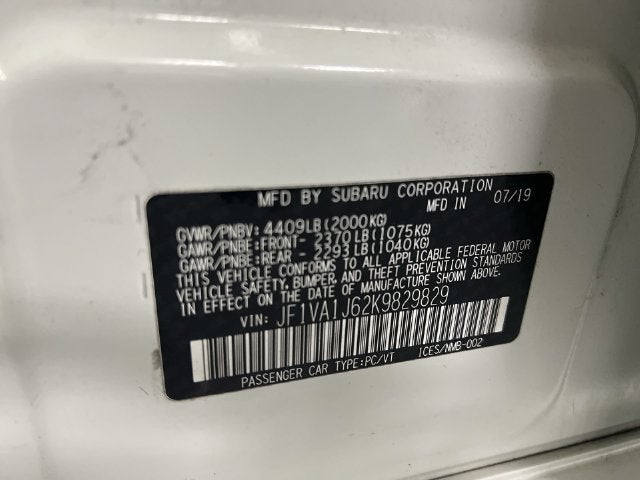 2019 Subaru WRX Limited